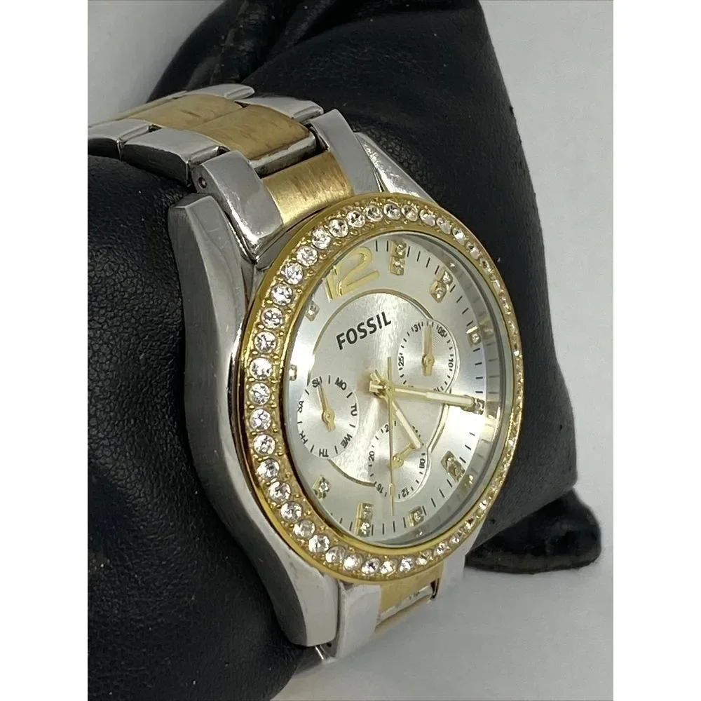 Fossil Riley ES3204 Women's Gold Stainless Steel Analog Dial Quartz Watch OP801